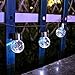 Torjim Hanging Solar Lights - 4 Pack White LED Solar Crackle Glass Ball Lights, Waterproof Outdoor Lanterns with Handle for Patio, Garden, Tree, Holiday Decoration