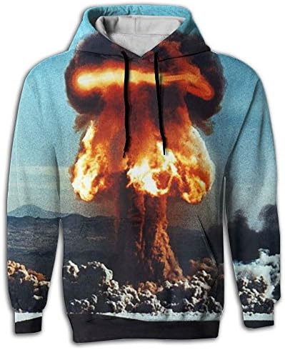 Mushroom Cloud Men Novelty Color Cozy Long Sleeve Hipster Pullover Hoodie Sportswear Sweatshirt For Men