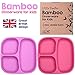GET FRESH Bamboo Kids Divided Plates Set 2-Pack 3-Compartment Plates for Kids Meals Reusable Dinnerware