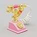 Odoria 1/12 Miniature Rotary Telephone Dollhouse Decoration Accessories, Pink