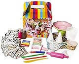 Clay Dough Toys, Ice Cream Modeling Clay Box Set, with 14 pack clay & 22 pcs of Tools, complies with the ASTM D-4236 toys safety standard, for 5+ children