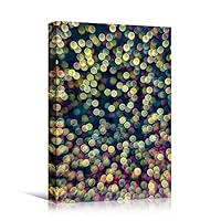 Canvas Wall Art Bokeh Art Abstract Abstract Colorful Hallway Industrial Lights Mixed Media Multicolor Neon - 12x18 inches