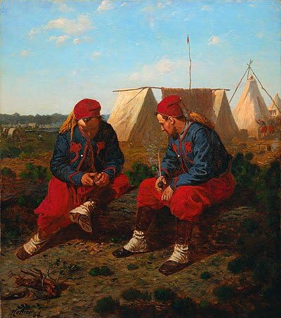 TOPofART Winslow Homer (The Briarwood Pipe, 1864) Canvas Print Reproduction (16.9x14.8 in) (42.8x37.5 cm)