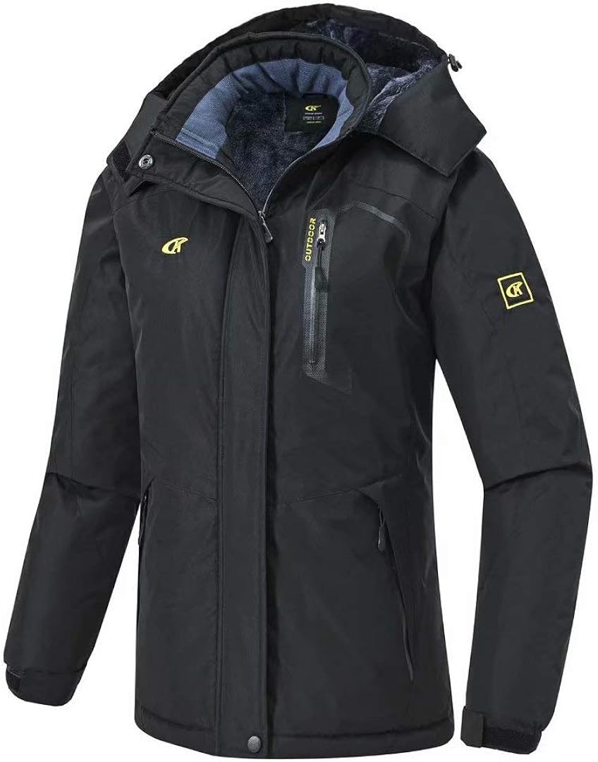 Pdbokew Women's Skiing Snowboarding Jackets Fleece Hood Mountain Snow Coat: Clothing