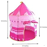 Pink Princess Castle Tent - Portable Play Tent For Girls - Indoor & Outdoor Use - Water Resistant - Foldable & Lightweight - Poles & Carry Bag Included By Sure Luxury