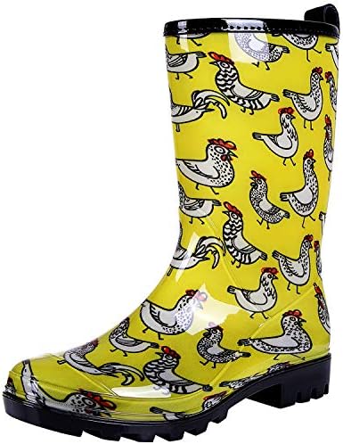 womens printed rain boots