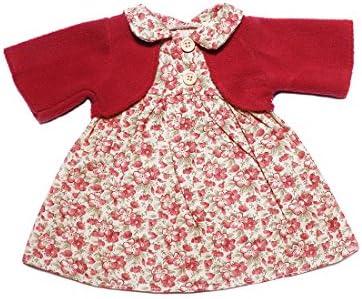 YaToy Lovers Dress Shirt Pant Set Stuffed Animal Cloth Doll Girl Toy Bundle Red Floral Dress