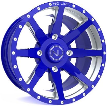 No Limit AH5608PB 14x8 Octane ATV Wheel in Positive Bullet Style for Polaris - Voo Doo Blue