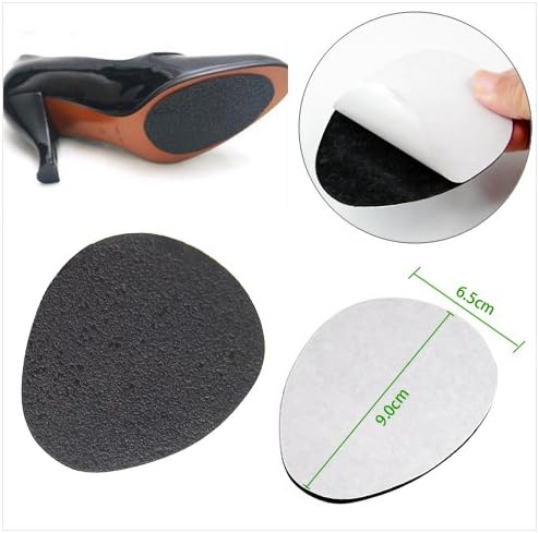 8Pcs Black Color Self-Adhesive Anti-Slip Stick on Shoe Grip Pads Non-Slip Rubber Sole Protector