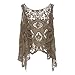 JASTIE Women Open Stitch Cardigan Boho Sleeveless Hippie Summer Hollow Out Solid Crochet Vest
