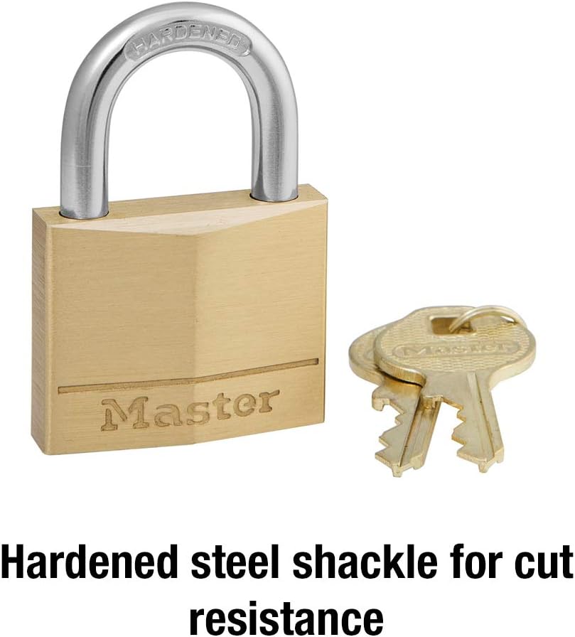 Master Lock 140D Padlock, 1 Pack, Brass - - 