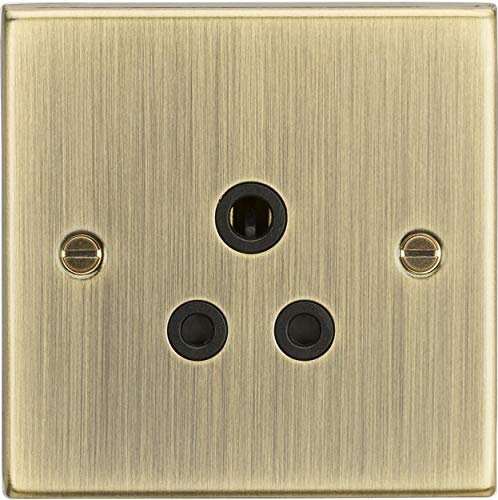 Knightsbridge CS5AAB Square Edge Antique Brass Finish with Insert 5A Unswitched Socket, Antique Brass