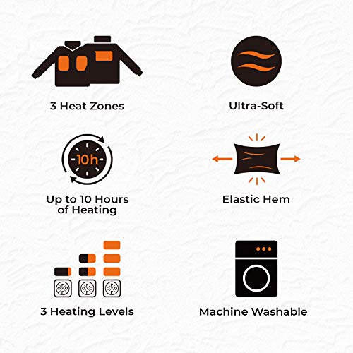 ORORO Men's Heated Fleece Jacket Full Zip with Battery Pack (Grey, XXL