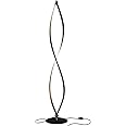 Brightech Twist Floor Lamp, Bright Tall Lamp for Offices, Modern LED Spiral Lamp for Living Rooms, Dimmable Standing Lamp with Sturdy Base for Bedroom Reading, Great Living Room Decor - Black