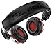 Sentey LS-4232 Phaint Red Headphones with Microphone, Inline Control for Travel, Running, Sports Headset, Audio for Kids, Men, Woman, Strong Bass, Earcups Rotation and Carrying Case Included