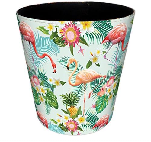 PINCHUANGHUI Trash Can Flamingo Pattern Storage Wastebasket Uncovered Recycle Bins for Kitchen Household Office Decoration,Style 2
