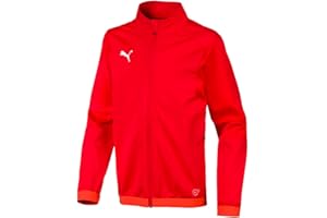 PUMA Kids Boys Liga Jacket Training Athletic Outerwear Casual Moisture Wicking - Red - Size M