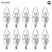 Philips LED Dimmable B12 Soft White Light Bulb with Warm Glow Effect 330-Lumen, 2700-2200-Kelvin, 4.5-Watt (40-Watt Equivalent), E12 Base, Clear, 10-Pack (packaging may vary)