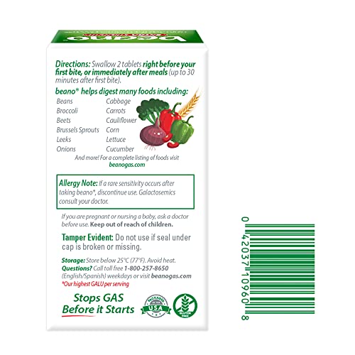 Beano Extra Strength, Gas Prevention & Digestive Enzyme Supplement, 150