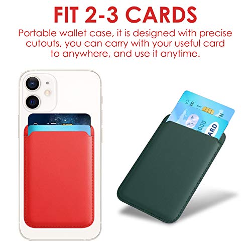 EAXER Card Case, Leather Wallet Pouch Card Holder with Magsafe