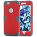 iPhone 6 Case 4.7, iPhone 6 Cases Hard Cover Shell TPU Rubber 2 Piece Ultra Slim Thin Bumper Covers Apple iPhone 6S Case Durable Protective Design Hybrid Defender Heavy Duty Shockproof (Red Grey)