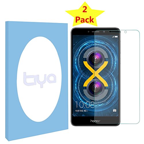 [2 Pack] Huawei honor 6X Screen Protector, TIYA HD 9H Hardness 2.5D Arc Edge Anti Fingerprint Bubble Free Premium Tempered Glass Screen Protector for Huawei honor 6X(Tempered Glass, honor 6X)