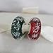 The Kiss Let It Snow Christmas Snowflake Murano Glass Bead for European Charm Bracelet (Red-Green)
