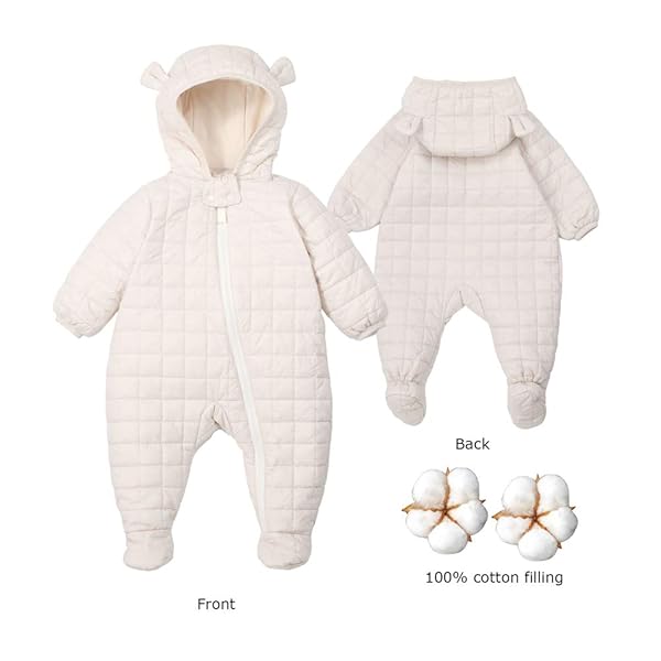 BABY GIRL BOY SNOWSUIT12-18 MONTHS DOWN JACKET HOODED ROMPER JUMPSUIT INFANT SPRING WINTER OUTWEAR