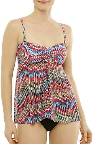 Studio by Christina Chevron Print Flyaway Tankini Swim Top Size 12