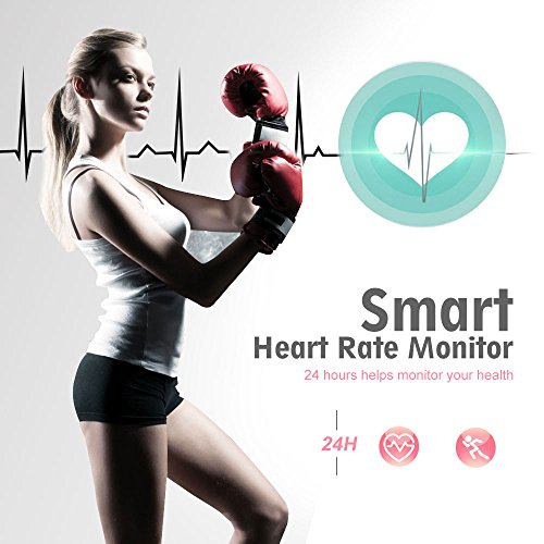 TOP-MAX Fitness Tracker,Women Sport Tracker Smart Heart Rate Monitor Watch Band Bracelet,Women Swimming Waterproof Wristband Watch with Health Sleep Activity Tracker Pedometer for Smart Phone