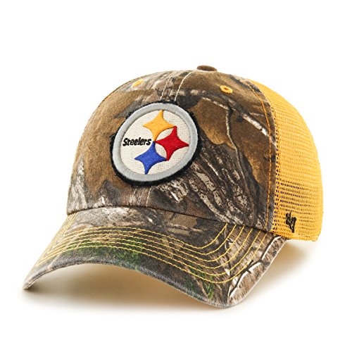 NFL Pittsburgh Steelers Realtree Huntsman Closer Stretch Fit Hat, Medium/Large, Realtree Camo