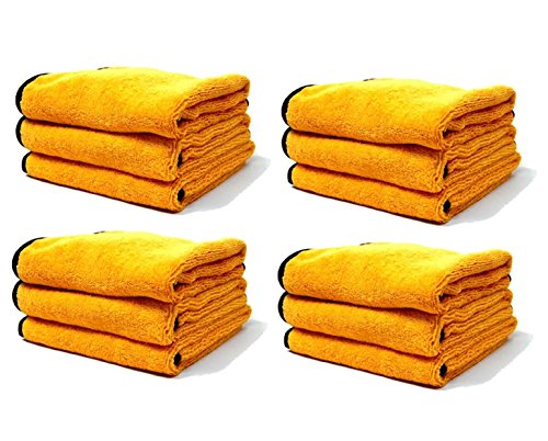 Real Clean - Professional Grade Premium Microfiber Towels Chemical and Water Safe Material, Gold 16