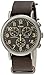 Timex Men's TW2P85400 Weekender Chrono Titanium-Tone/Dark Brown Leather Slip-Thru Strap Watch