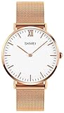 Men's Casual Classic Quartz Analog Waterproof Wrist Watches Stainless Steel Ultrathin Case Dress Watch