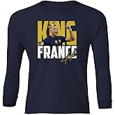 LES TRICOT Mbappe The Football King of France Soccer Fans Youth Long Sleeve T-Shirt (Navy, Youth Small)