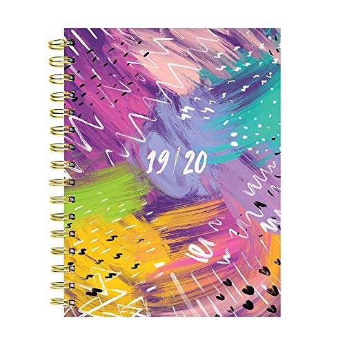 Brushstroke Abstract Art Medium Weekly Monthly 2020 Planner: July 2019 - June 2020 (Academic School by