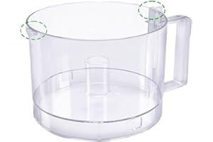 RUHUALIFE 7-Cup Food Processor Work Bowl Compatible with Cuisinart DLC-10 Series,DFP-7JBS（2tabs）,Replace#: FP-631AGTX,FP-631AGTX1,Note: This is a replacement for the one with 2 tabs on the rim ONLY