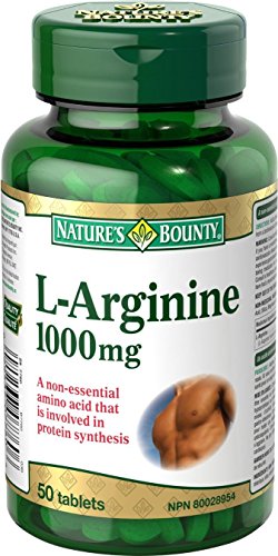 Nature's Bounty L-Arginine Supplement, Involved in Protein Synthesis, 1000mg, 50 Tablets