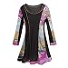 Women's Tunic Top - Amethyst Allure Black & Purple Paisley Print Blouse