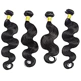 eCowboy TM BRAZILIAN Premium Grade Hair Extensions BODY WAVE, 100% Human Hair, Natural Color, Shed Free, 4-Pack for Full Head