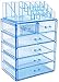 Sorbus Acrylic Makeup Organizer Set, 6-Drawer Vanity & Countertop Cosmetic Storage with Small & Wide Compartments, Blue Brilliance Makeup Storage for Brushes, Jewelry – Holiday Gift for Women & Teens