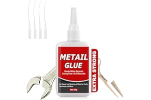 MOCKGVY Metal Glue,Super Glue for Metal, Metal to Metal Glue, 30g Waterproof Suer Clear Glue Bonding Between Metals, Stainless Steel Repair and Other Materials with Precise Nozzle with Precise Nozzle