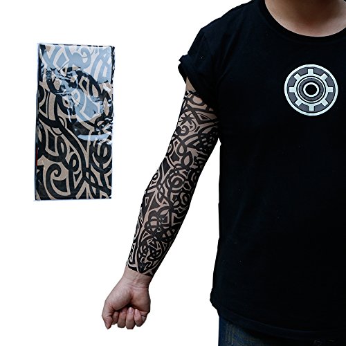 4pk Tattoo Elastic Arm Sleeves Cooling Athletic Sport Skins Sun