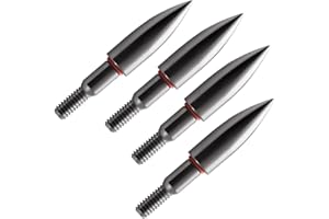 YI XIAN ARCHERY Stainless Steel Archery Field Points,9/32″，19/64″，5/16″，11/32″Size 100/125/150/175/200 Grains,Easy Pull Various, Screw in Archery Field Tips(1 Dozen 12 PCS)