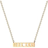 Glimmerst Crescent Moon Necklace, 18K Gold Plated Stainless Steel Crescent Moon Pendant Necklace Delicate Dainty Crescent Necklace for Women