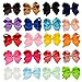 Pretty See Grosgrain Ribbon Bow Hair Clips 6'' Large Boutique Hair Bows for All Ages, 20Pcs/Set