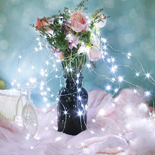 Adecorty Wine Bottle Lights with Cork - Silver Wire Cork Lights for Bottle 12 Pack 6.5ft 20 LED Bottle Lights Battery Powered Christmas String Lights for Party Halloween Wedding Christmas (Cool White)