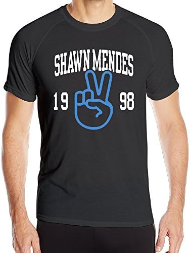 Duola Men's Shawn Mende Short Sleeve Sports Vintage T-shirts Black XXL