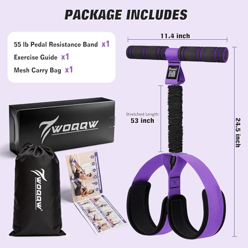 Upgraded Pedal Resistance Band with Handles, Foot Pedal Resistance Bands for Women, Core Abs Leg Training, Exercise Bands for Full Body Workout, Home Gym Equipment, Pilates & Physical Therapy