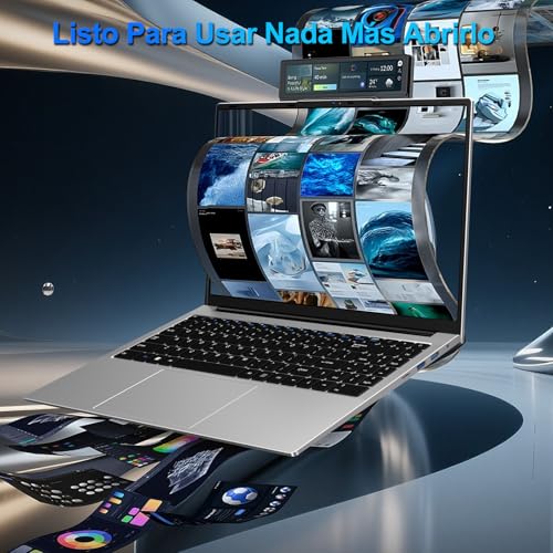 2026 Laptop 15.6 Inch Celeron N5095 Win11 Pro 8GB 256GB SSD | Expansion 1TB 5G WiFi FHD BT4.2 2.9 GHz HDMl USB 3.0 Portable with Wireless Mouse and Spanish Keyboard Membrane - Silver